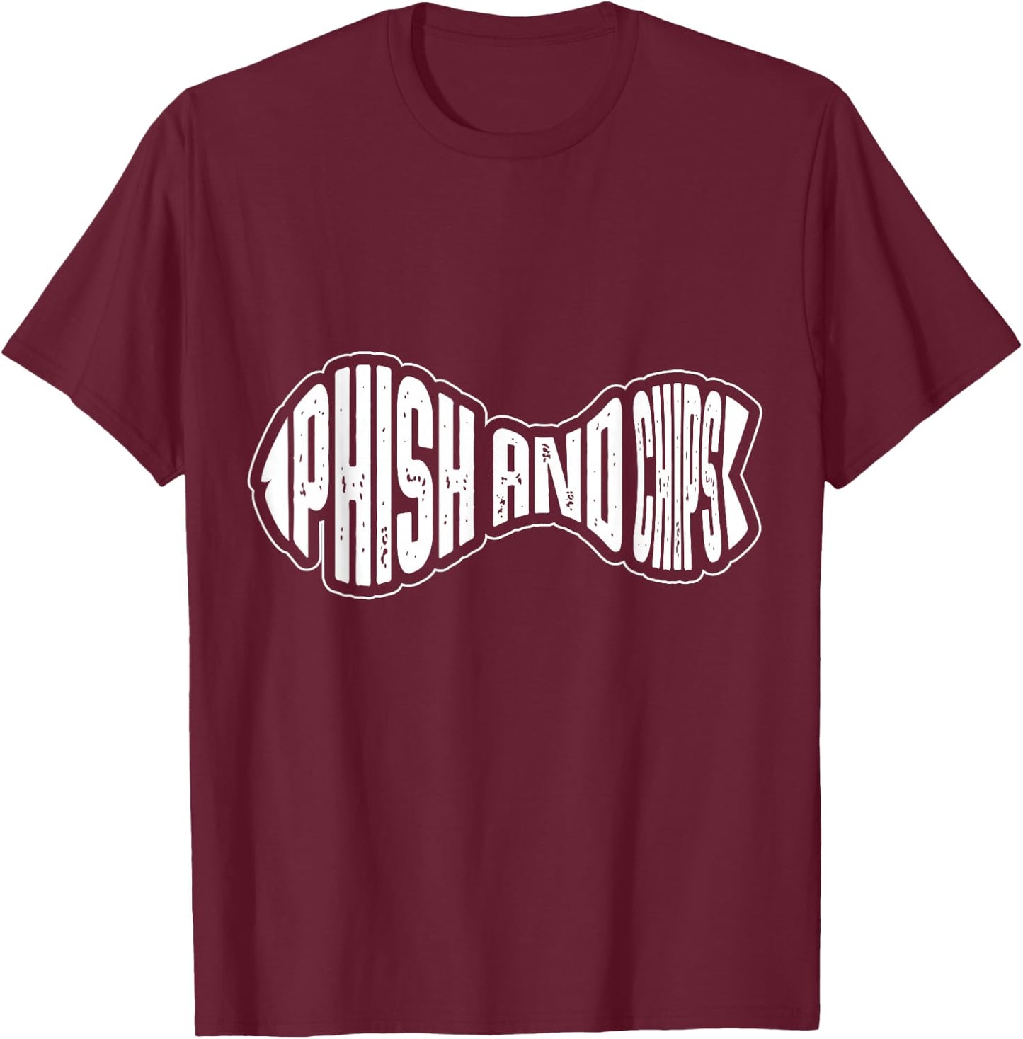 Funny Hacking Gifts for Hacker Phish and Chips, Hacker Black Small T-Shirt - T-Shirt | Maroon