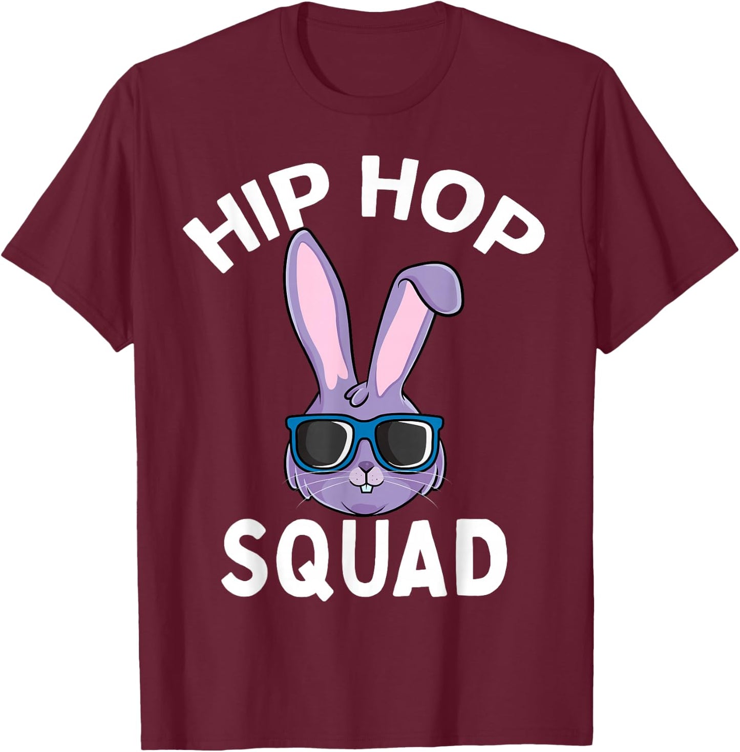 Hip Hop Squad Funny Happy Easter Bunny Rabbit Children Boys T-Shirt - T-Shirt | Maroon
