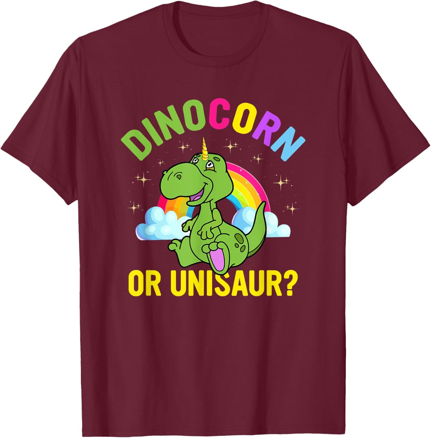 Dinosaur TRex Unicorn Funny Dino dinosaur Mama dad T-Shirt - T-Shirt | Maroon