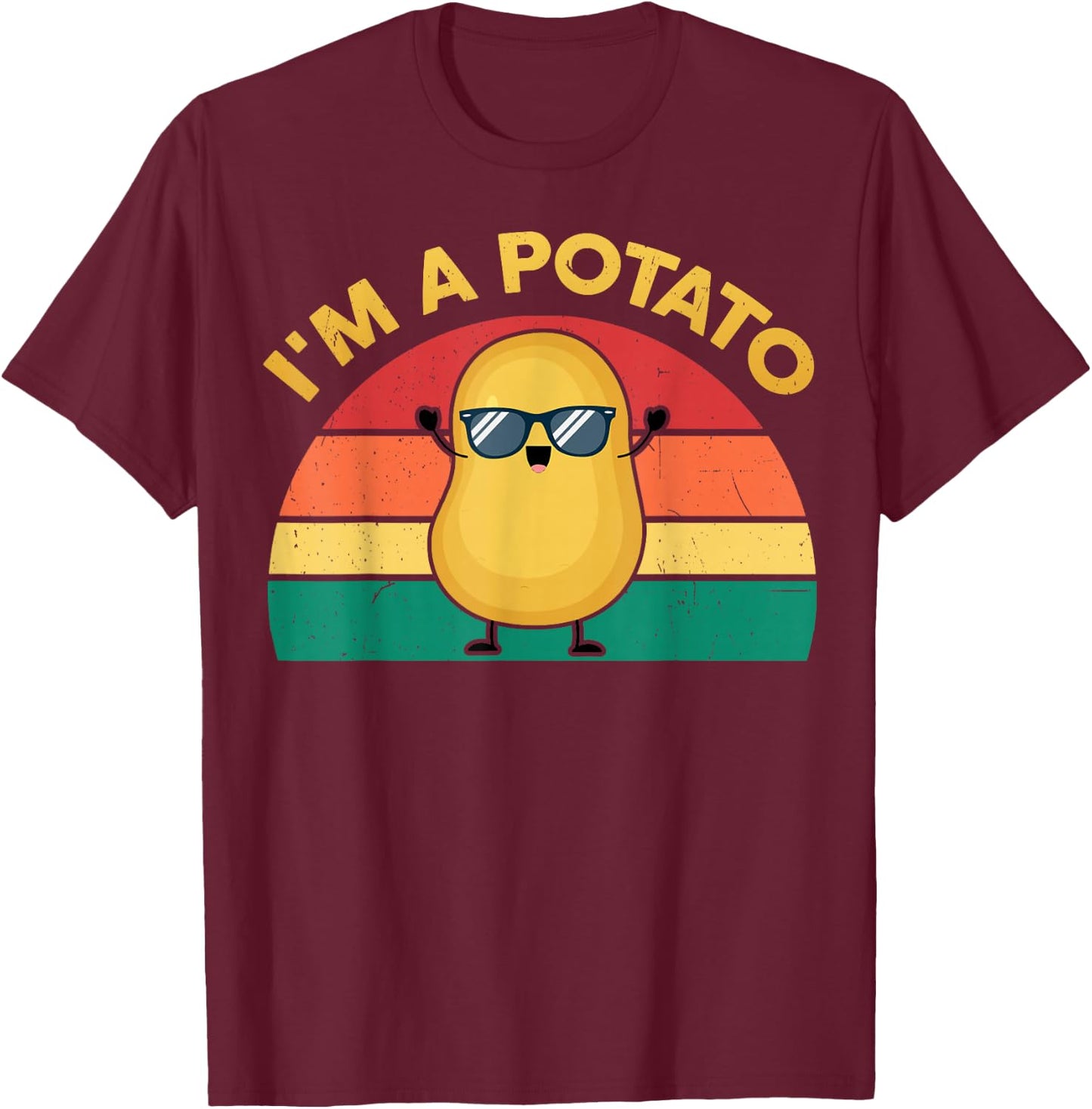 Funny I'm A Potato-Shirt Kids Boy Girl Toddler Cute Graphic T-Shirt - T-Shirt | Maroon