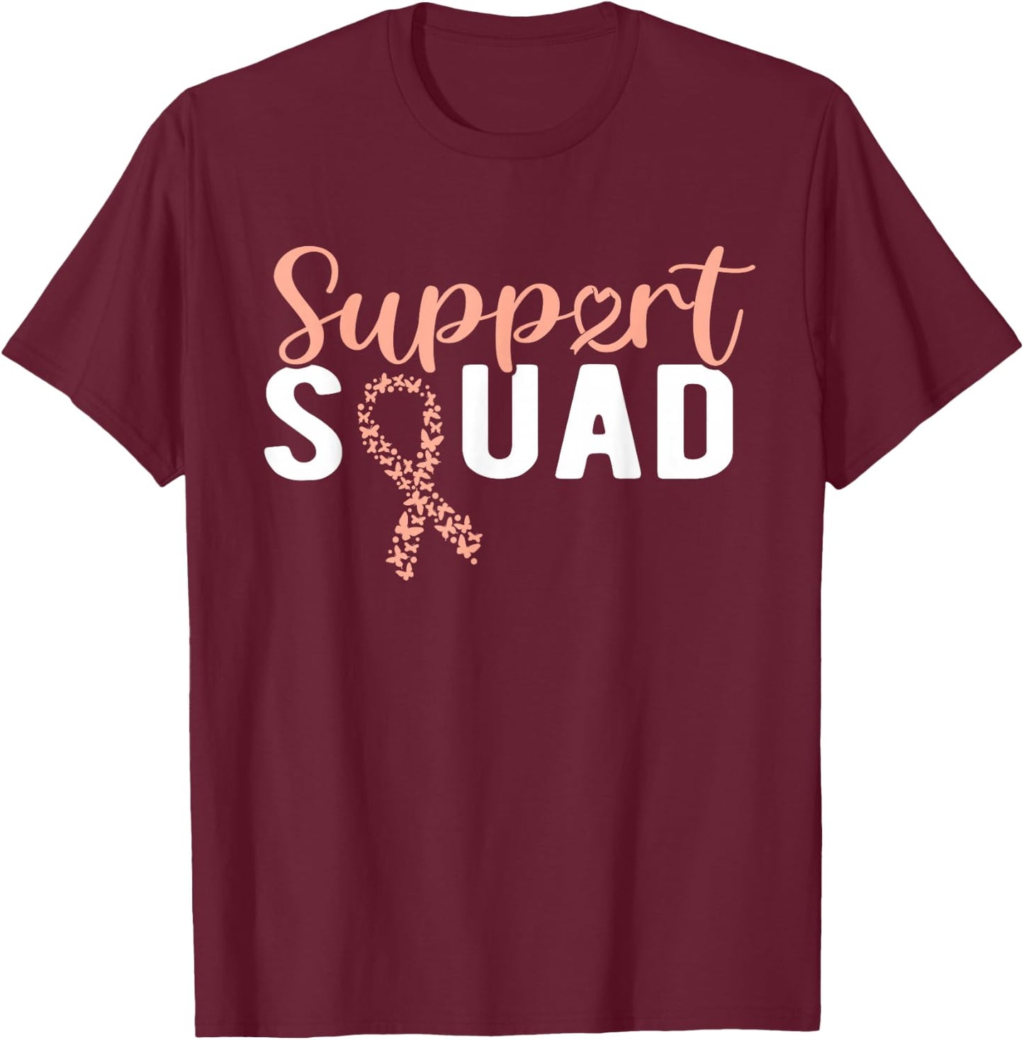 Uterine Cancer Support Squad T-Shirt - T-Shirt | Maroon