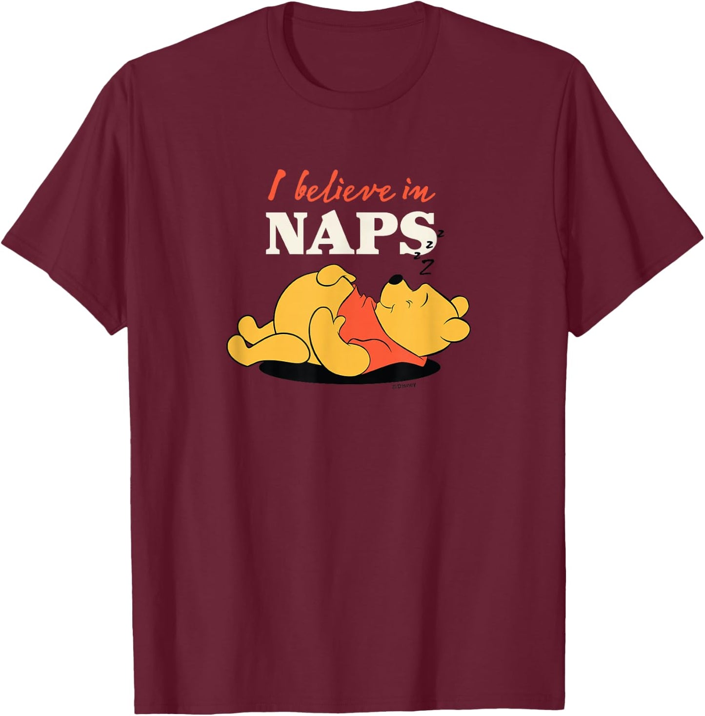 Winnie the Pooh - I Believe in Naps T-Shirt - T-Shirt | Maroon