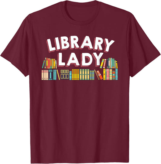 Cool Librarian Themed Art Library Worker Assistant T-Shirt - T-Shirt | Maroon