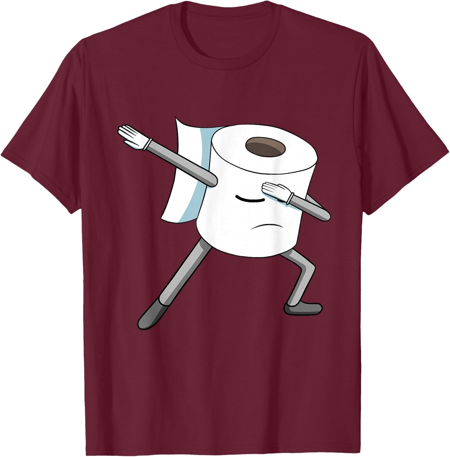 Dabbing Toilet Paper Roll T-Shirt - T-Shirt | Maroon