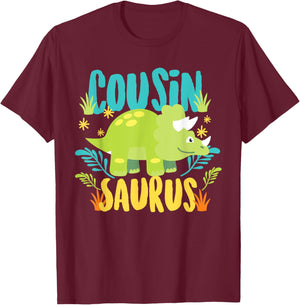 Cousin Saurus Rex Dino Dinosaur for Kids T-Shirt - T-Shirt | Maroon
