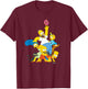The Simpsons Family Donut Reach Small T-Shirt - T-Shirt | Maroon