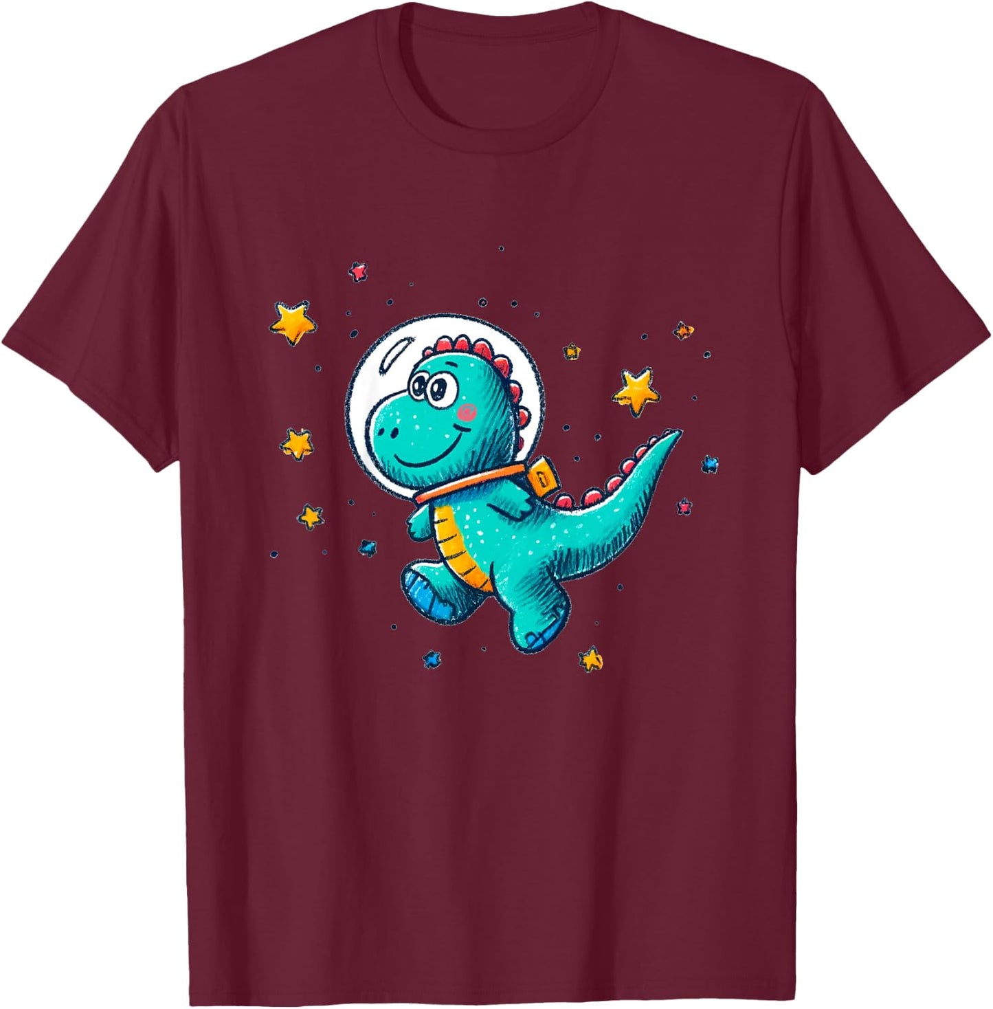 Kids Funny Dinosaur Astronaut Kids for Boys Space Toddler T-Shirt - T-Shirt | Maroon