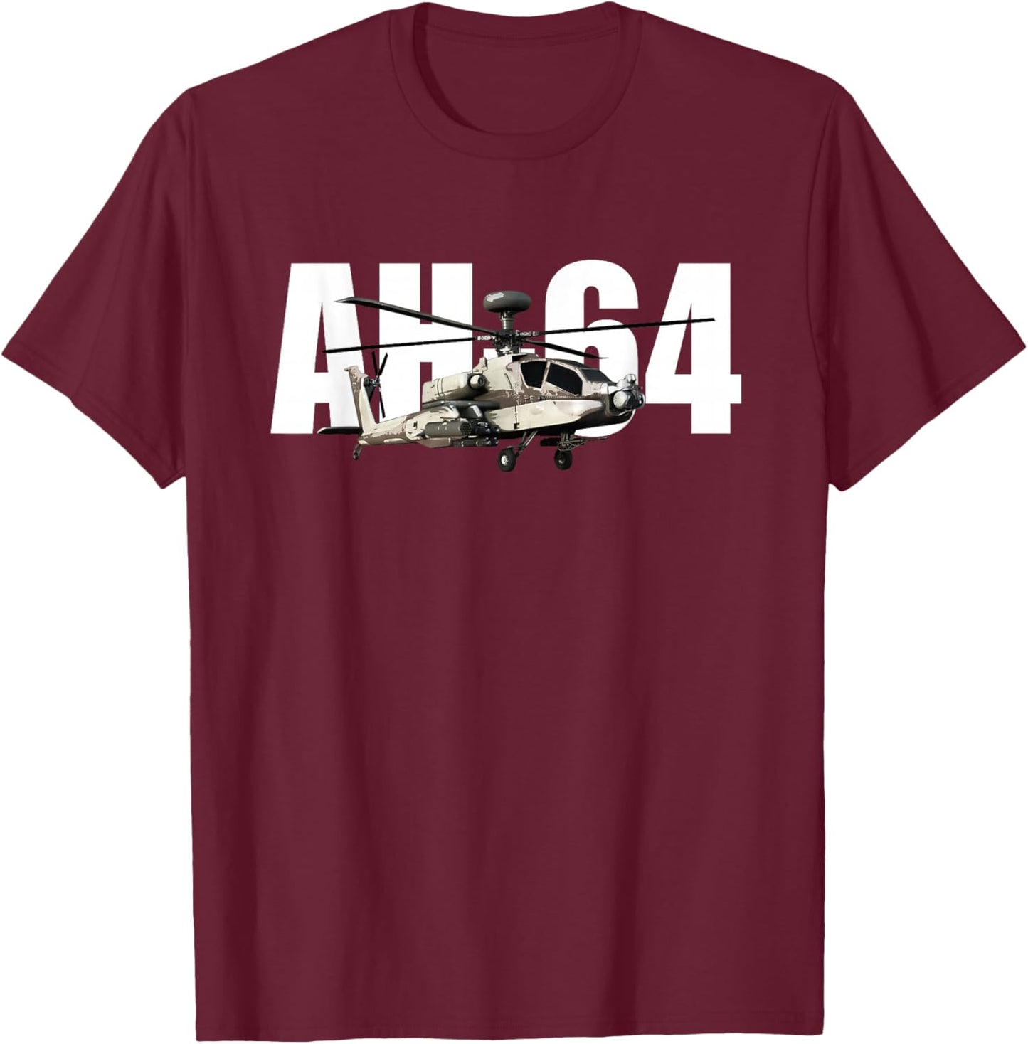 AH-64 AH64 Apache Helicopter T-Shirt - T-Shirt | Maroon