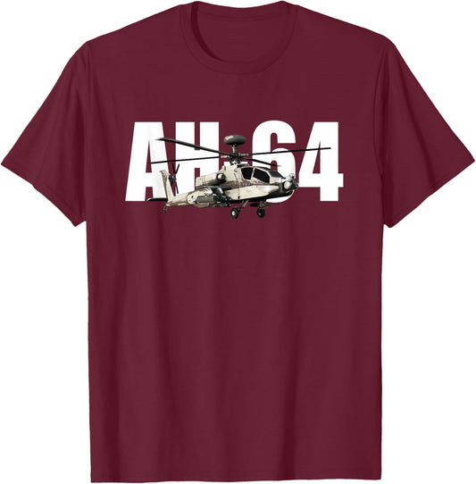 AH-64 AH64 Apache Helicopter T-Shirt - T-Shirt | Maroon