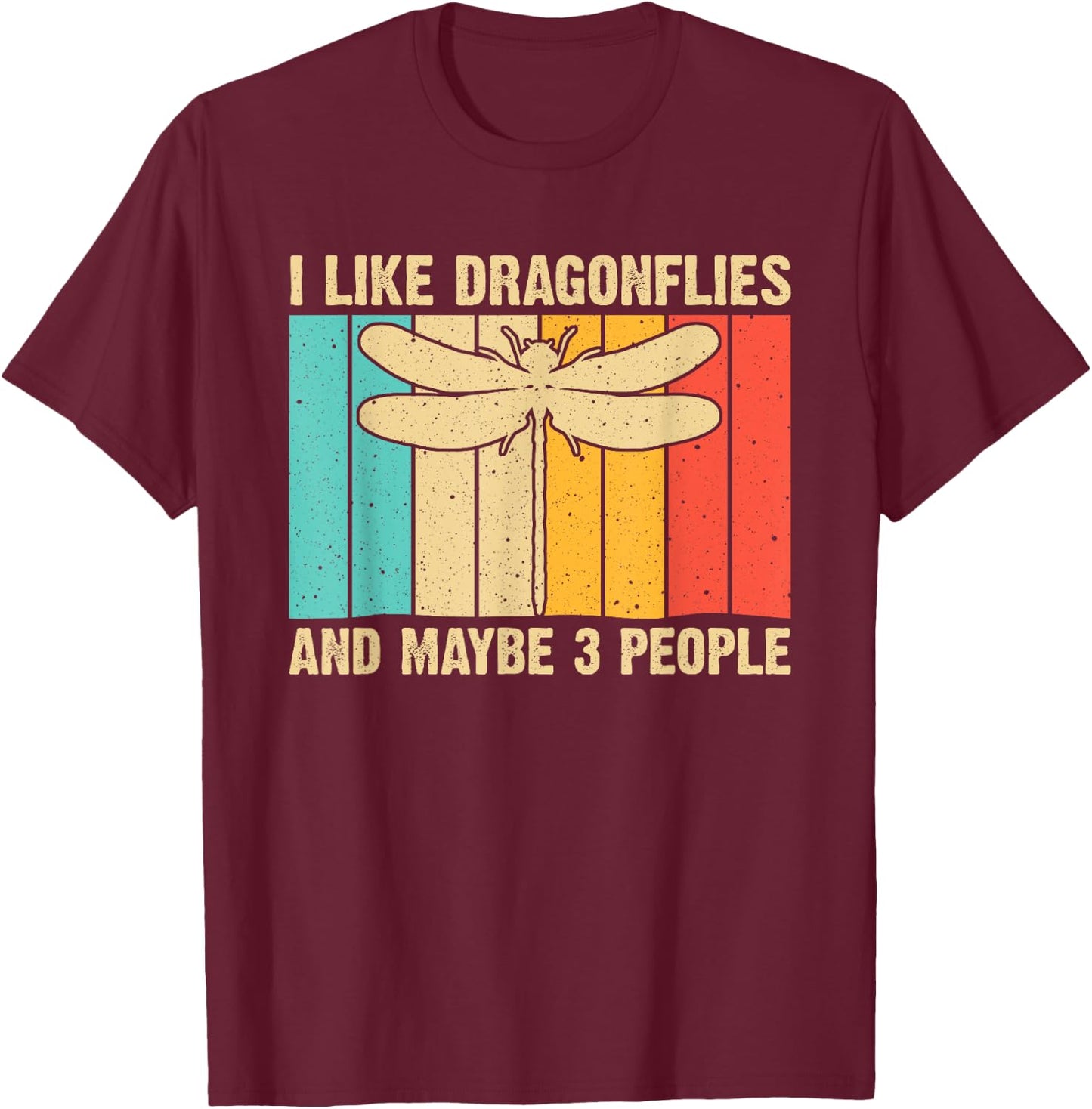 Funny Dragonfly Design For Kids Men Women Dragonfly Lovers T-Shirt - T-Shirt | Maroon