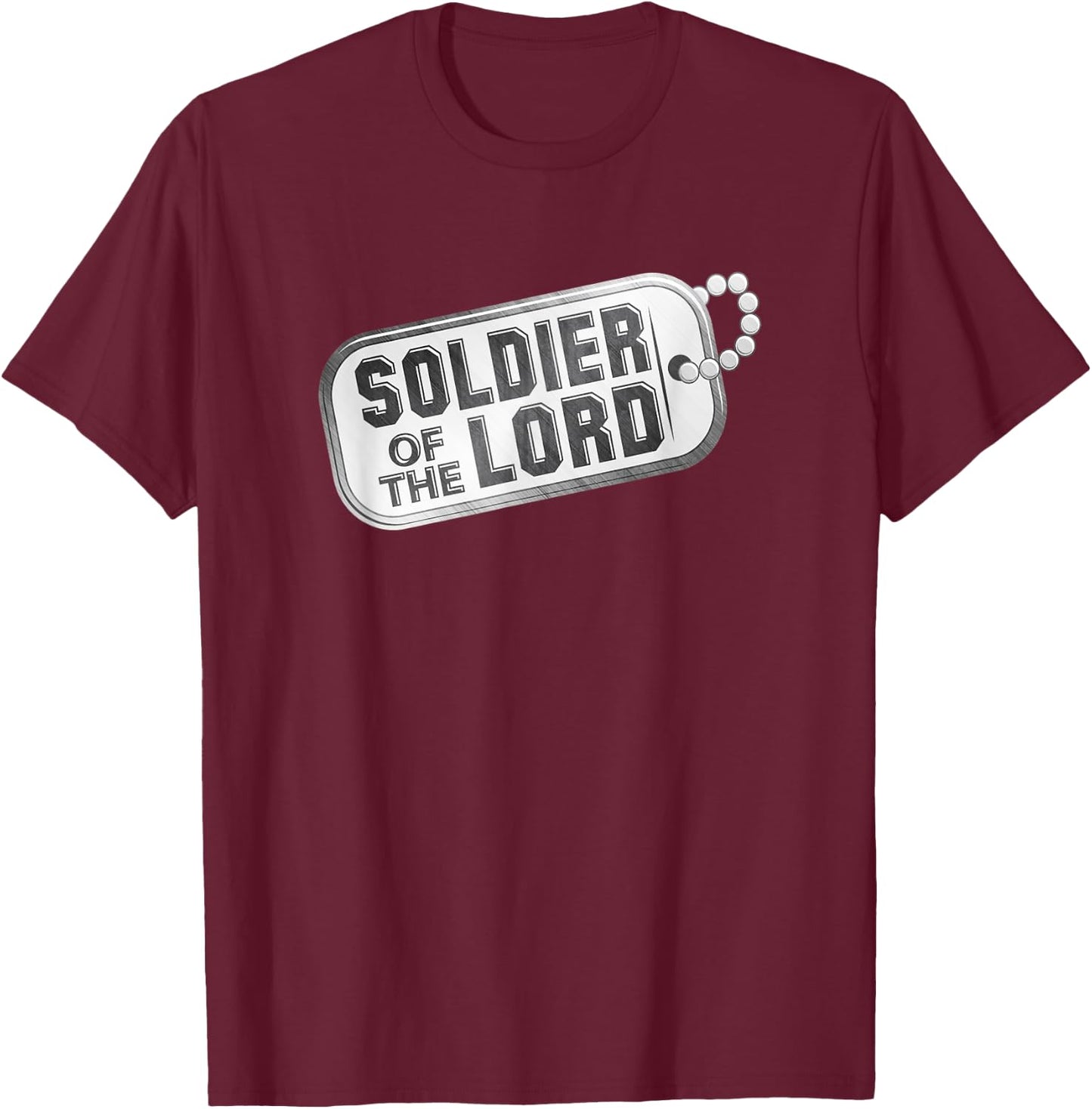Servant of Christ Christian Faith Soldier for Jesus Dog Tag Men T-Shirt - T-Shirt | Maroon