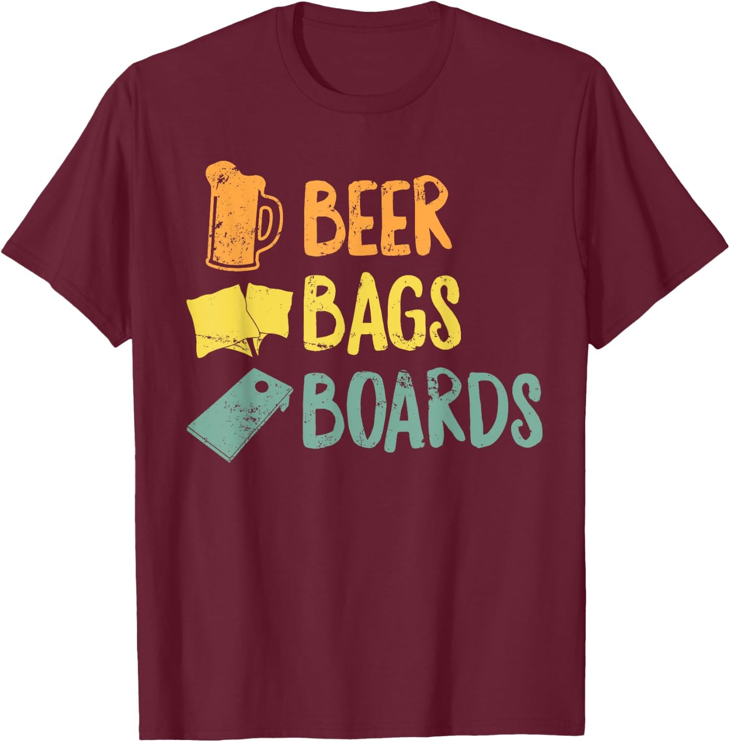 Beer Bags Boards Funny Cornhole Winner 4th of July Party Men T-Shirt - T-Shirt | Maroon