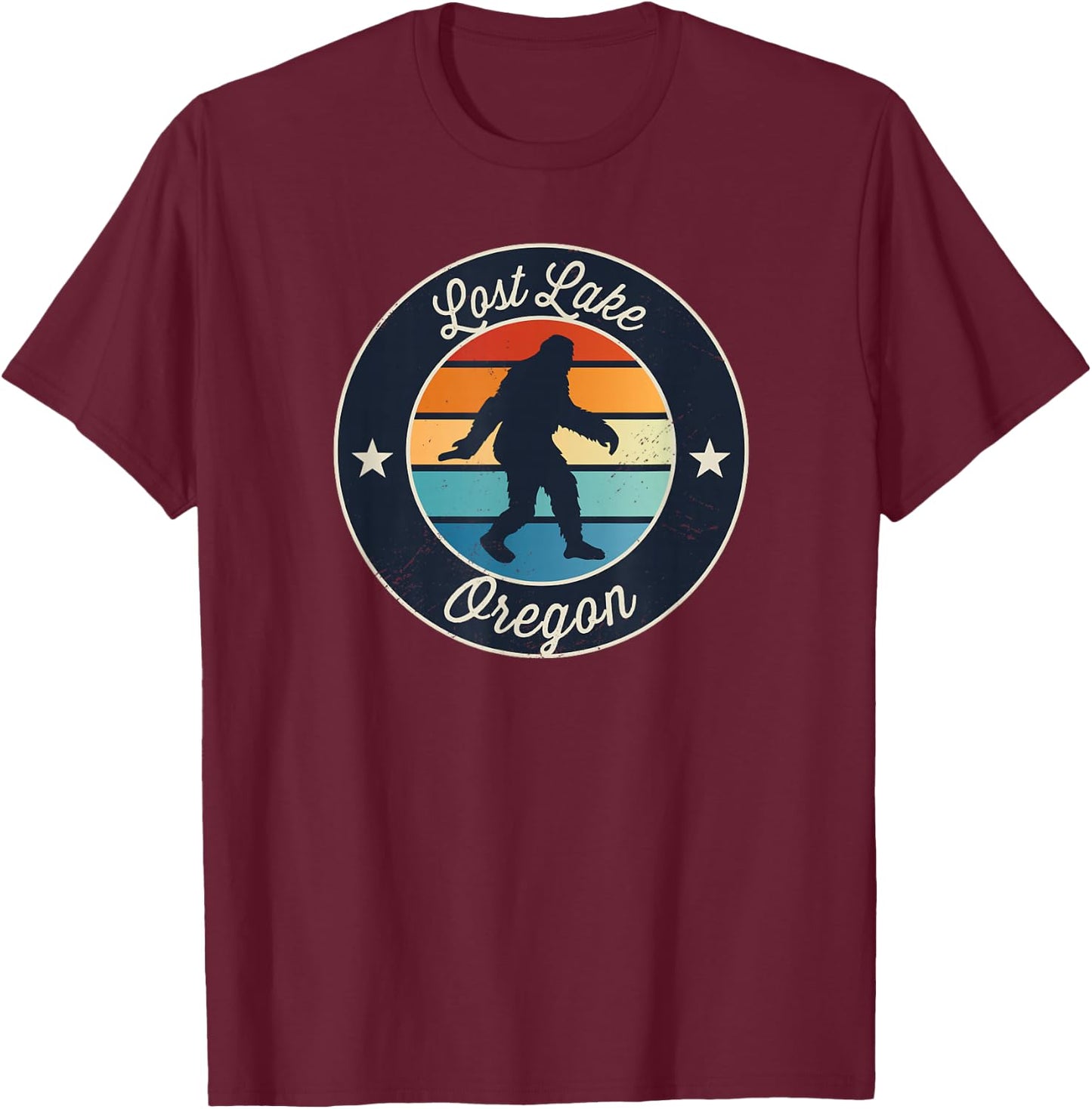 Lost Lake Oregon Sasquatch Souvenir T-Shirt - T-Shirt | Maroon