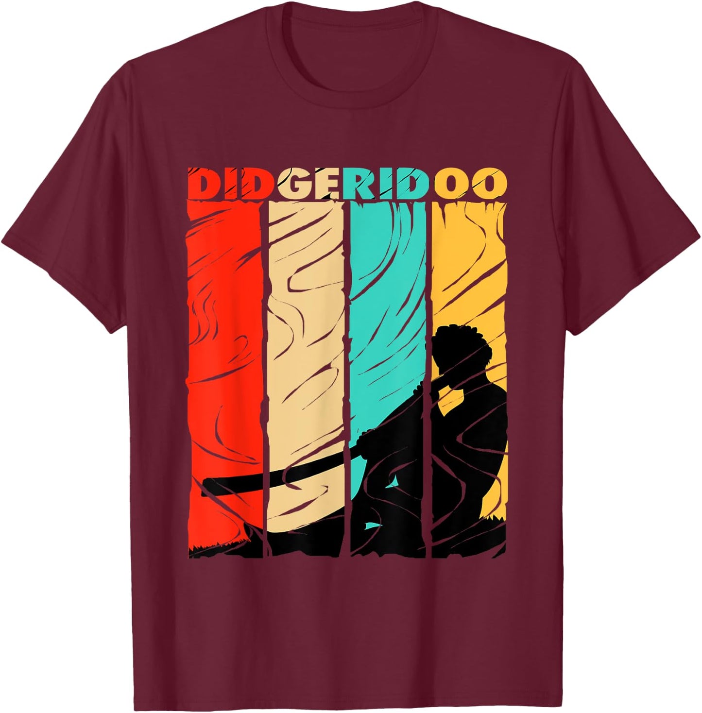 Retro Didgeridoo T-Shirt - T-Shirt | Maroon