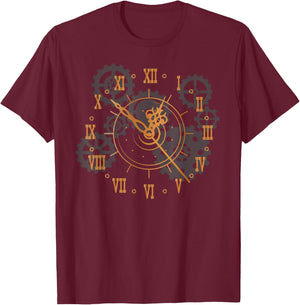 Vintage Steampunk Clock Gears Steampunk T-Shirt - T-Shirt | Maroon