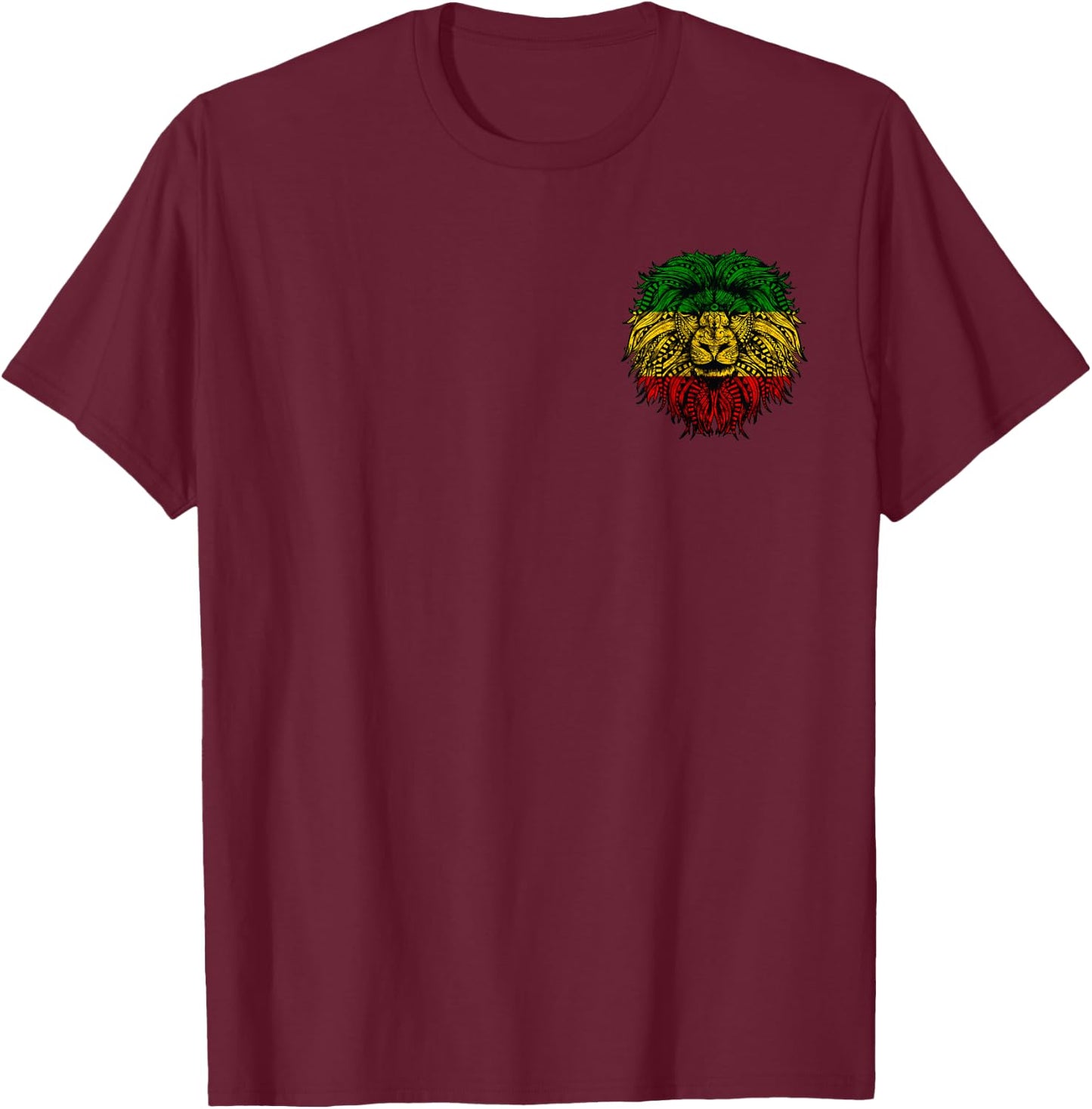 Rasta Reggae Rastafari Lion Jamaican Pride Hippie Lover T-Shirt - T-Shirt | Maroon
