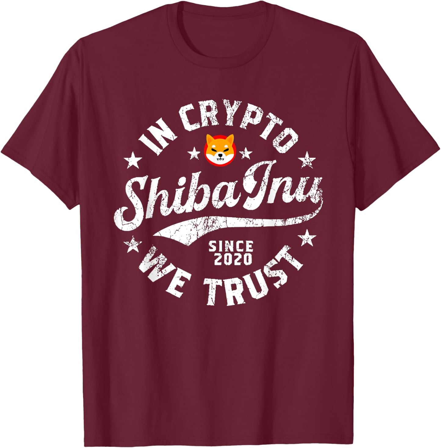 Shiba Inu Coin In Crypto We Trust Token Crypto T-Shirt - T-Shirt | Maroon