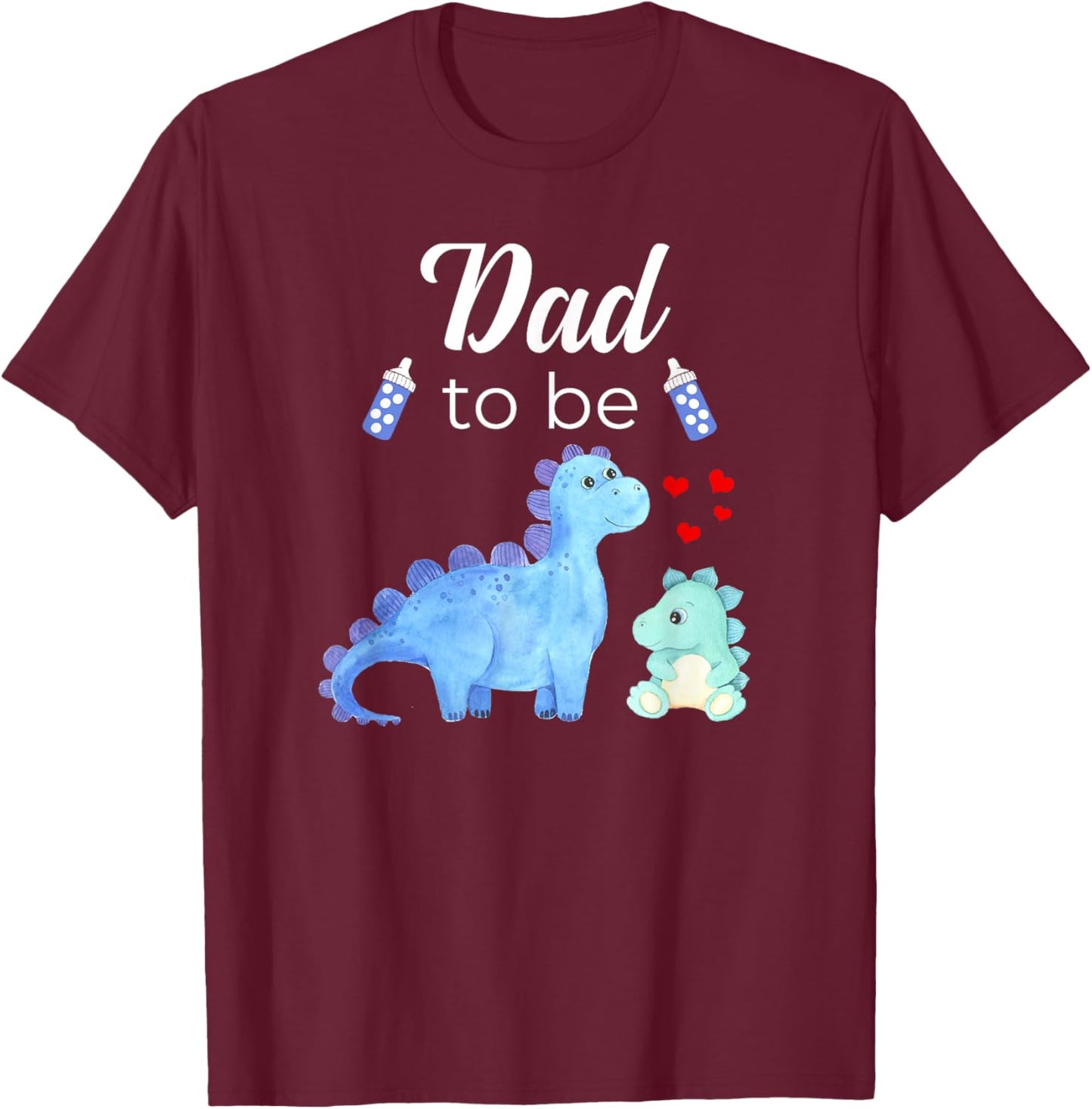 Dad To Be Dinosaur Baby Shower For Boy T-Shirt - T-Shirt | Maroon