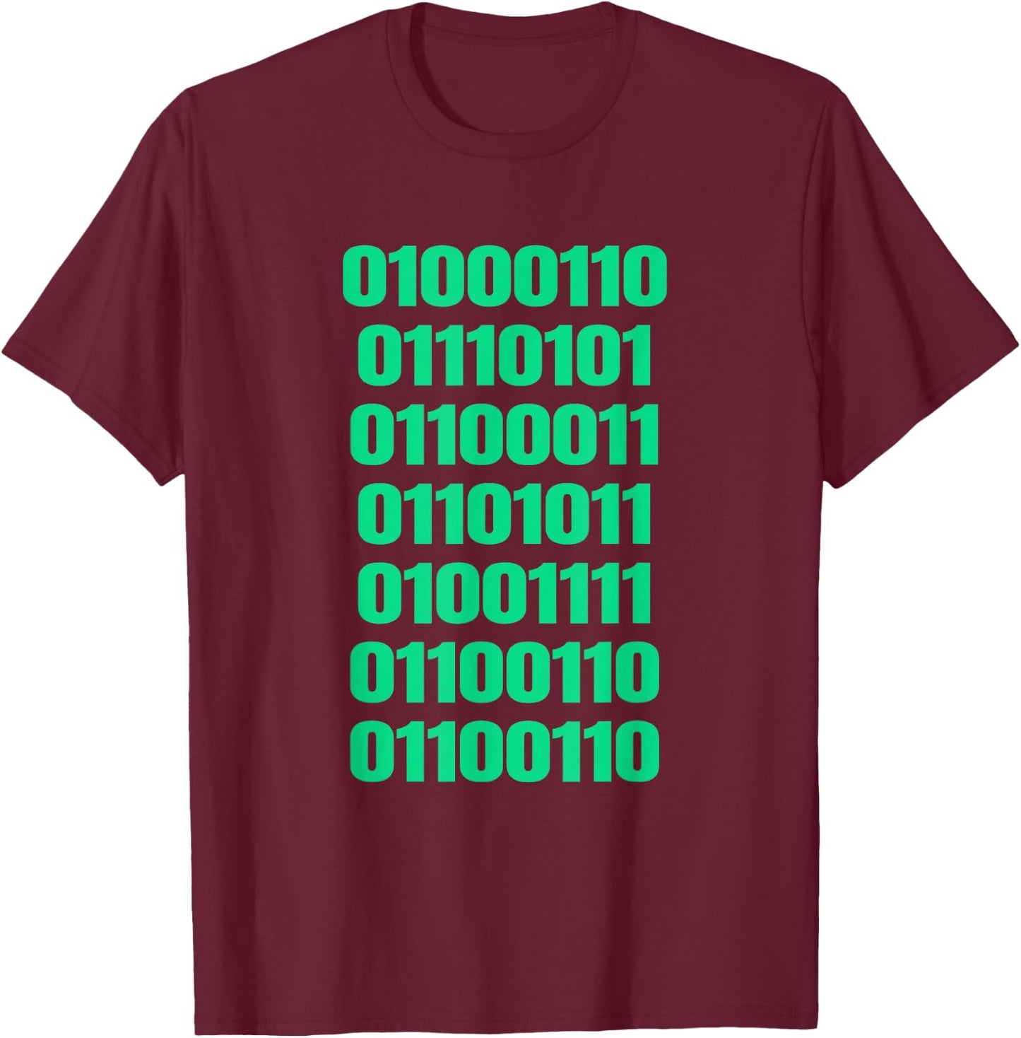 Fuck Off in Binary Code T-Shirt - T-Shirt | Maroon