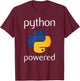Python Powered Logo Programming Language T-Shirt - T-Shirt | Maroon