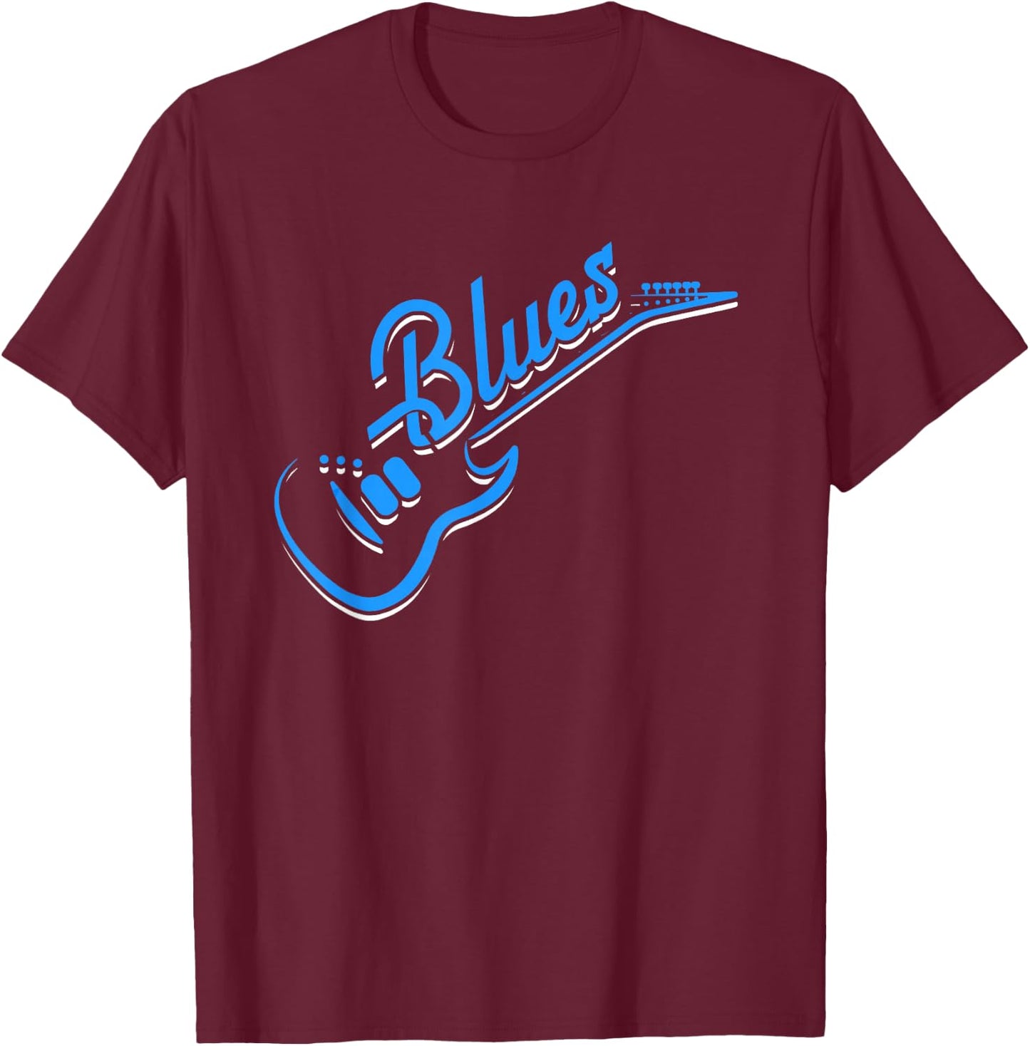 Blues Guitar | Jazz Music | Guitarist Blues T-Shirt - T-Shirt | Maroon