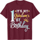 It's My First Grandson's Birthday Happy To Me You Him Her T-Shirt - T-Shirt | Maroon