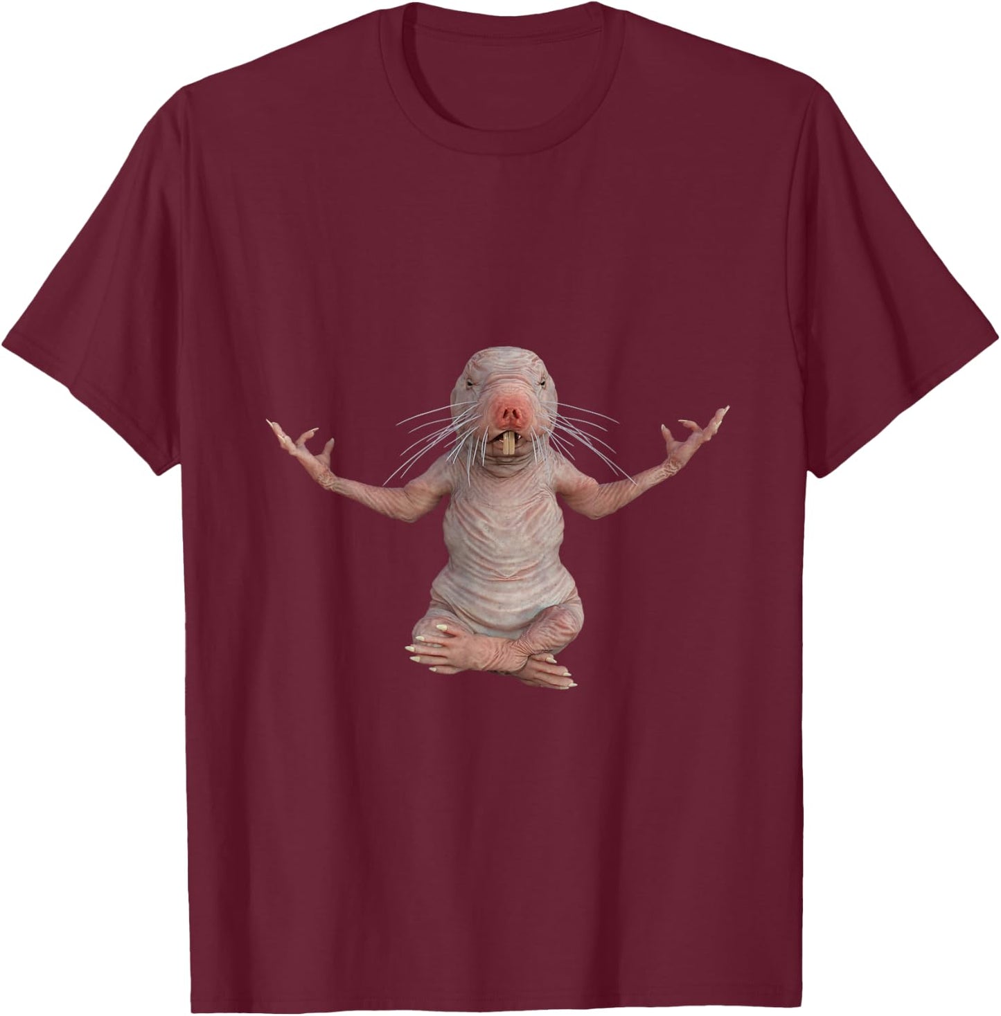 I Just Really Like Naked Moles Ok? Funny Naked Mole Rat Yoga T-Shirt - T-Shirt | Maroon