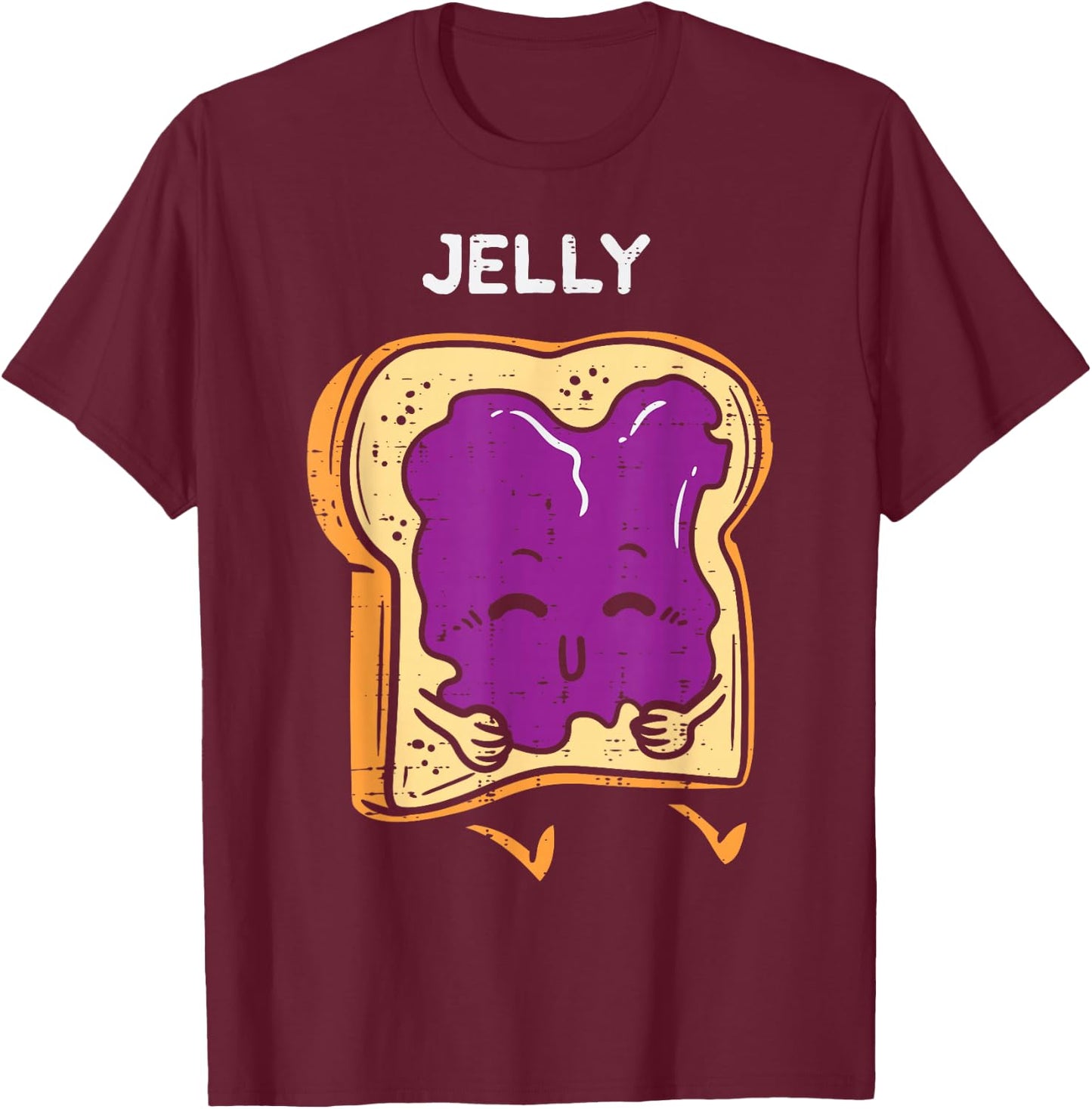 Jelly Toast Cute Matching Halloween Couples Him And Her T-Shirt - T-Shirt | Maroon