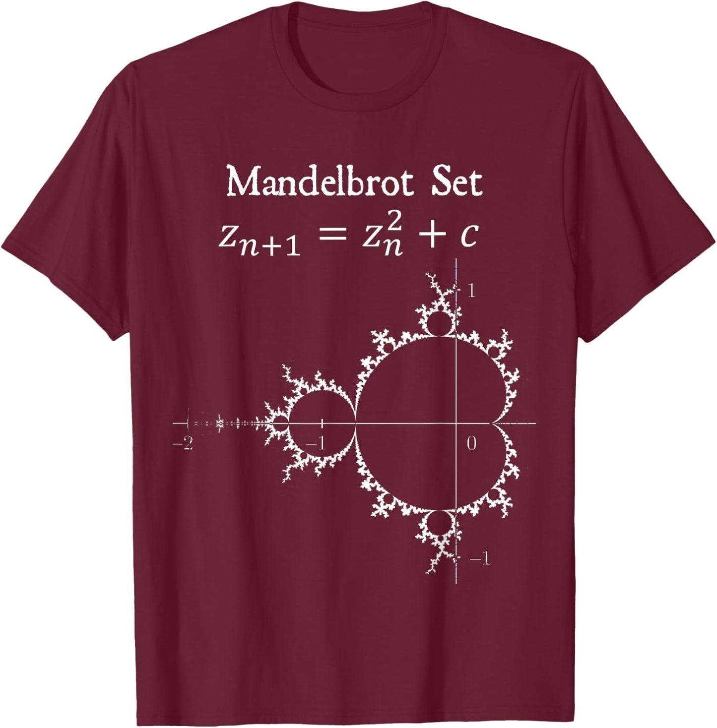 Nerdy Mandelbrot Set Chaos Butterfly Physics Math Teacher T-Shirt - T-Shirt | Maroon