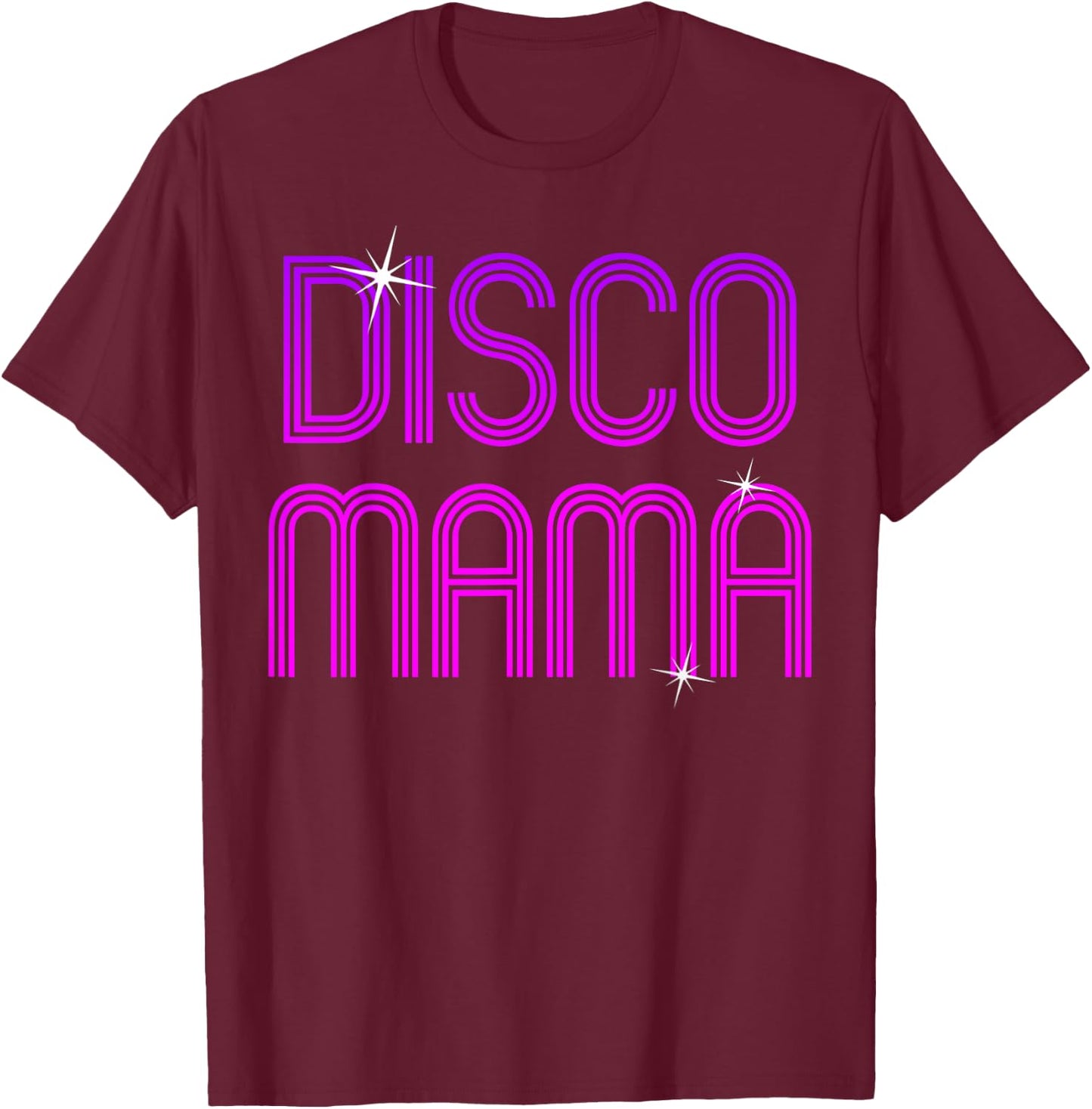Vintage Retro Disco Mama 70s 80s Family Party Dance Theme T-Shirt - T-Shirt | Maroon