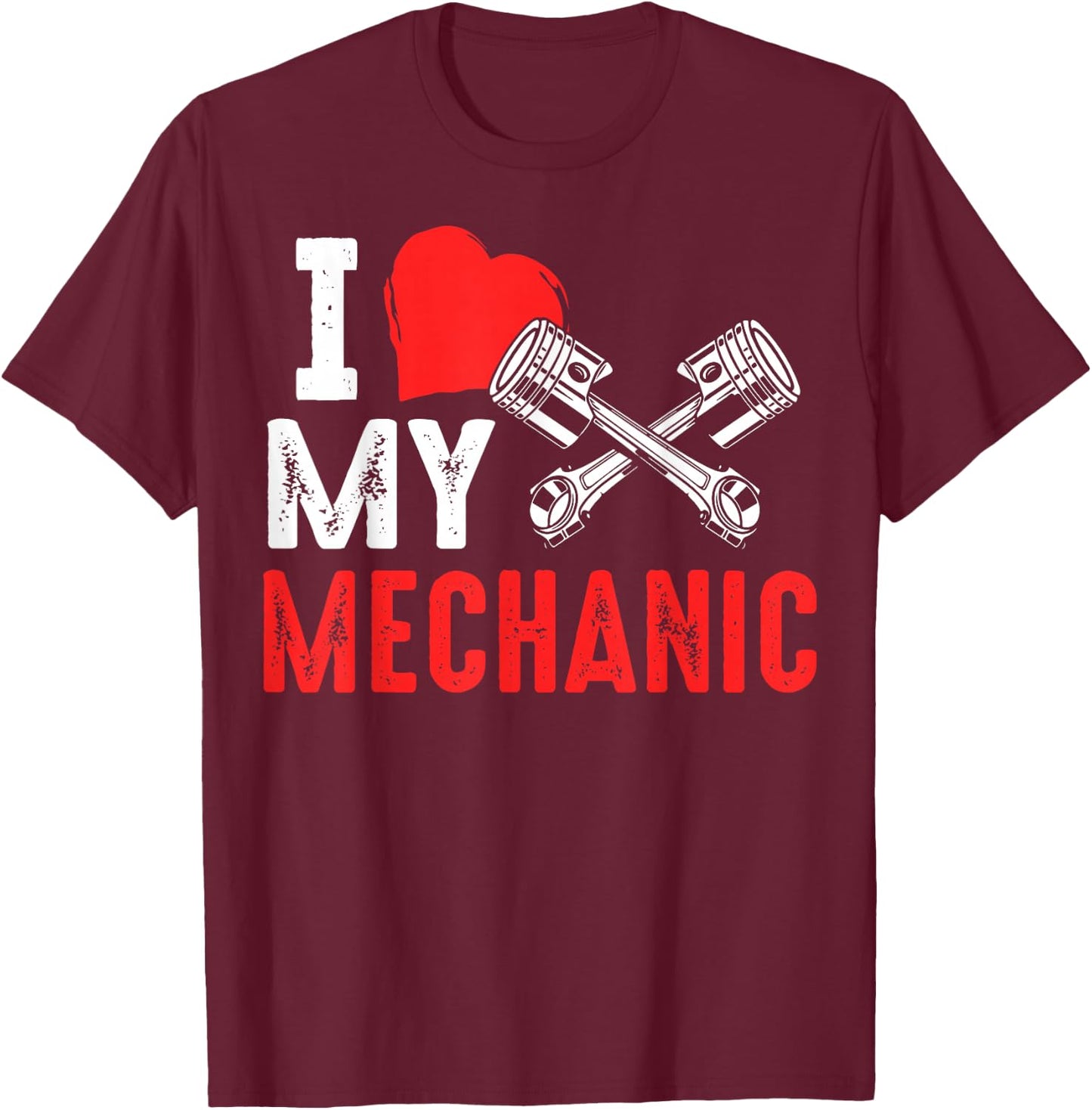 Mechanic Wife Funny Auto Car Mechanic's Wife Women Girl T-Shirt - T-Shirt | Maroon
