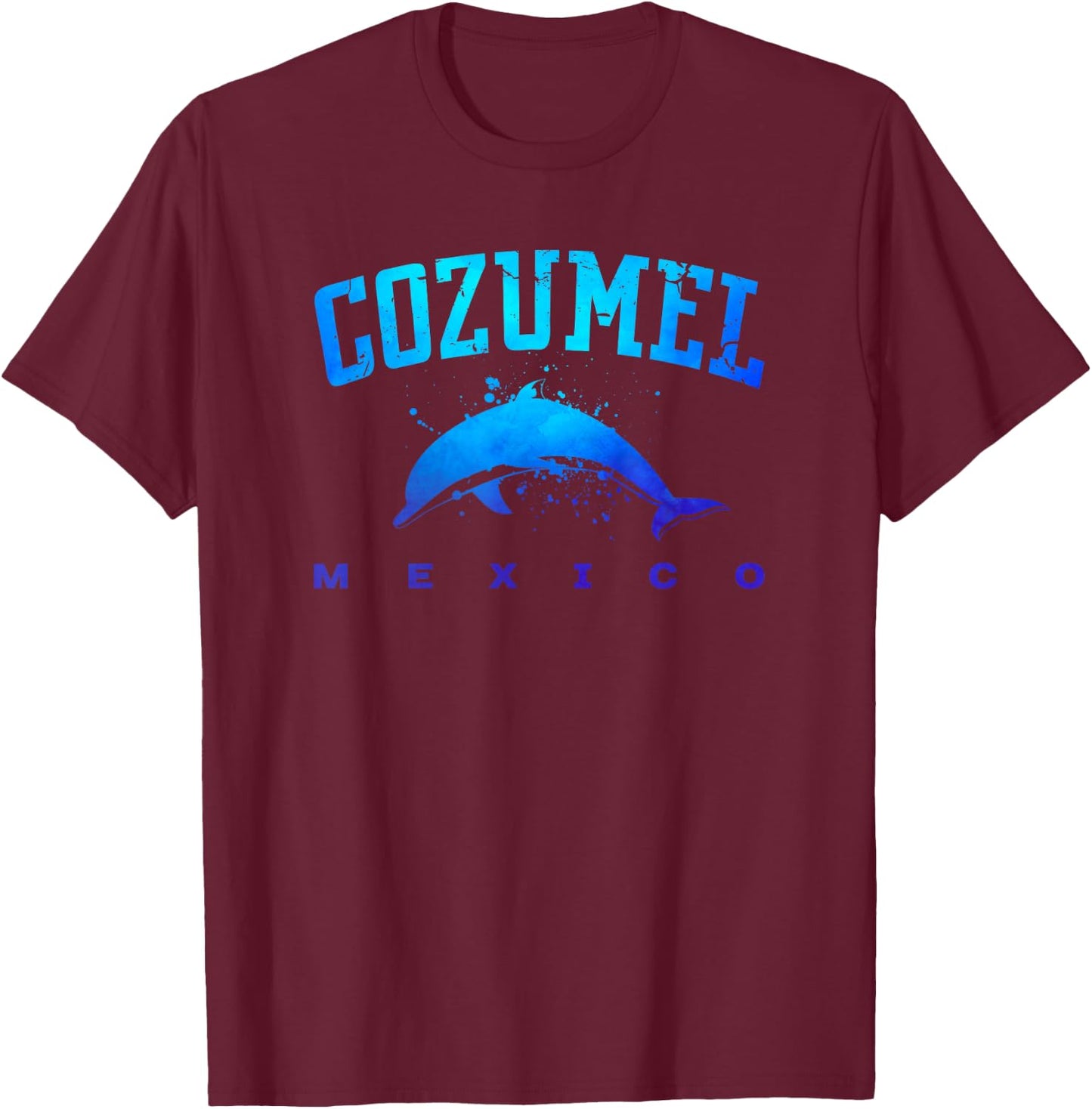 COZUMEL MEXICO Beach Vacation Scuba Diving Dolphin Graphic Women Kids T-Shirt - T-Shirt | Maroon