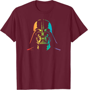 Star Wars Darth Vader Gradient Rainbow Pride T-Shirt - T-Shirt | Maroon