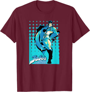 JoJo Part 1 Phantom Blood Jonathan Joestar Star Pattern T-Shirt - T-Shirt | Maroon