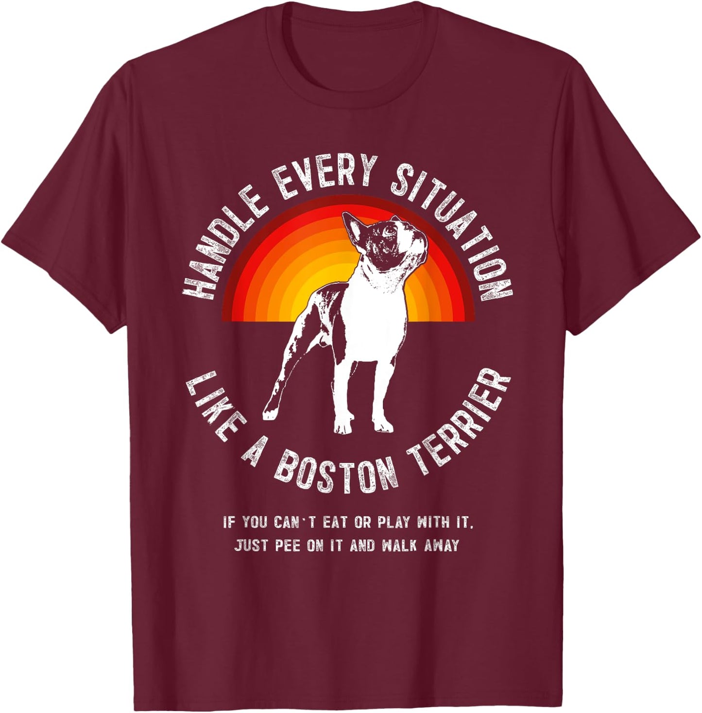 Boston Terrier Boston-Bulldog Men Women Kids T-Shirt - T-Shirt | Maroon