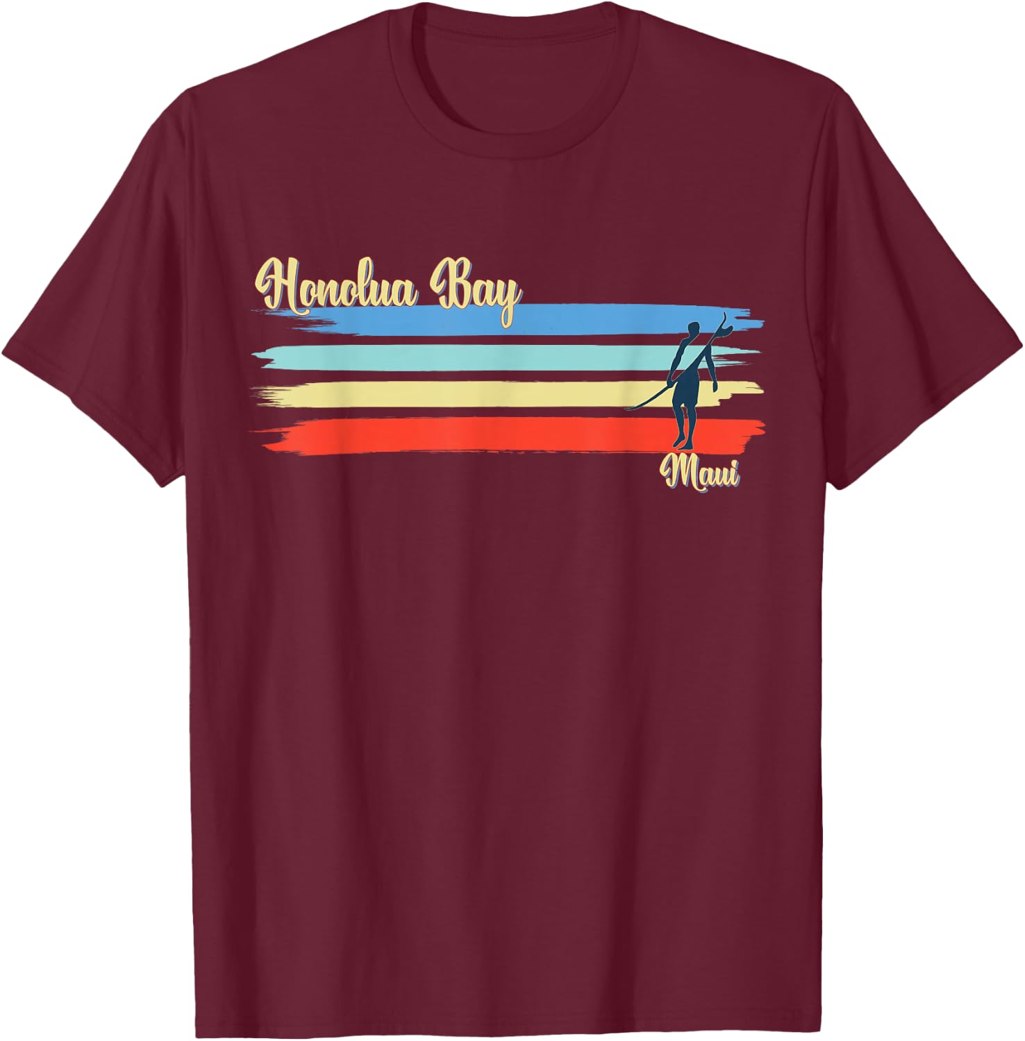 Honolua Bay Maui Hawaii Surfing Beach T-Shirt - T-Shirt | Maroon