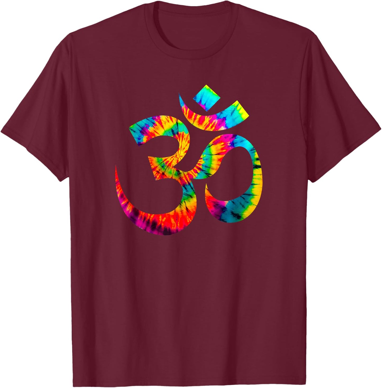 Om Yoga Aum Ohm Hindu Spiritual Meditation Tie Dye T-Shirt - T-Shirt | Maroon