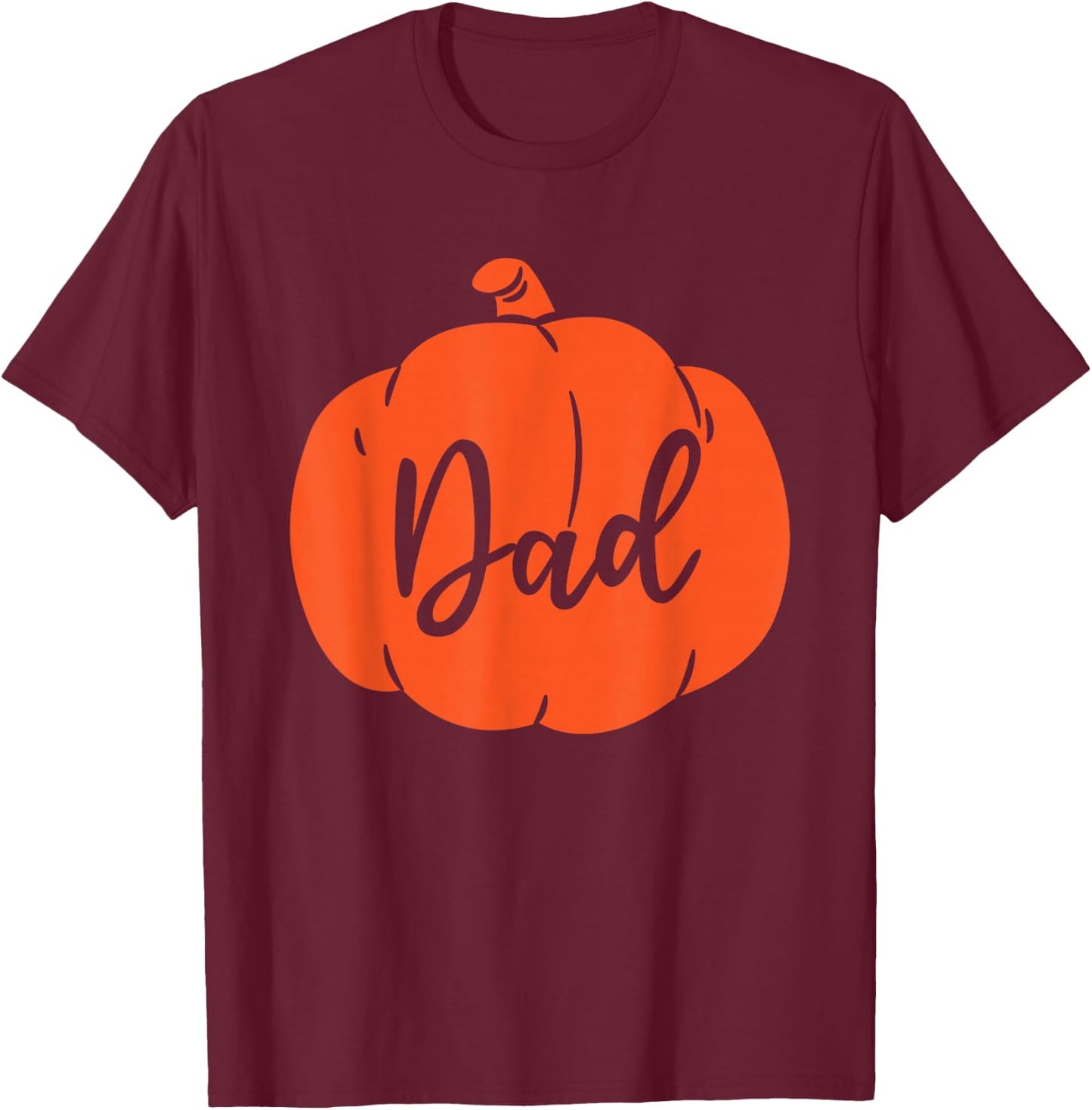 Pumpkin Dad Father Matching Family Halloween T-Shirt - T-Shirt | Maroon