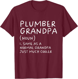 Plumber Grandpa Definition Funny Plumbing T-Shirt - T-Shirt | Maroon