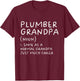 Plumber Grandpa Definition Funny Plumbing T-Shirt - T-Shirt | Maroon