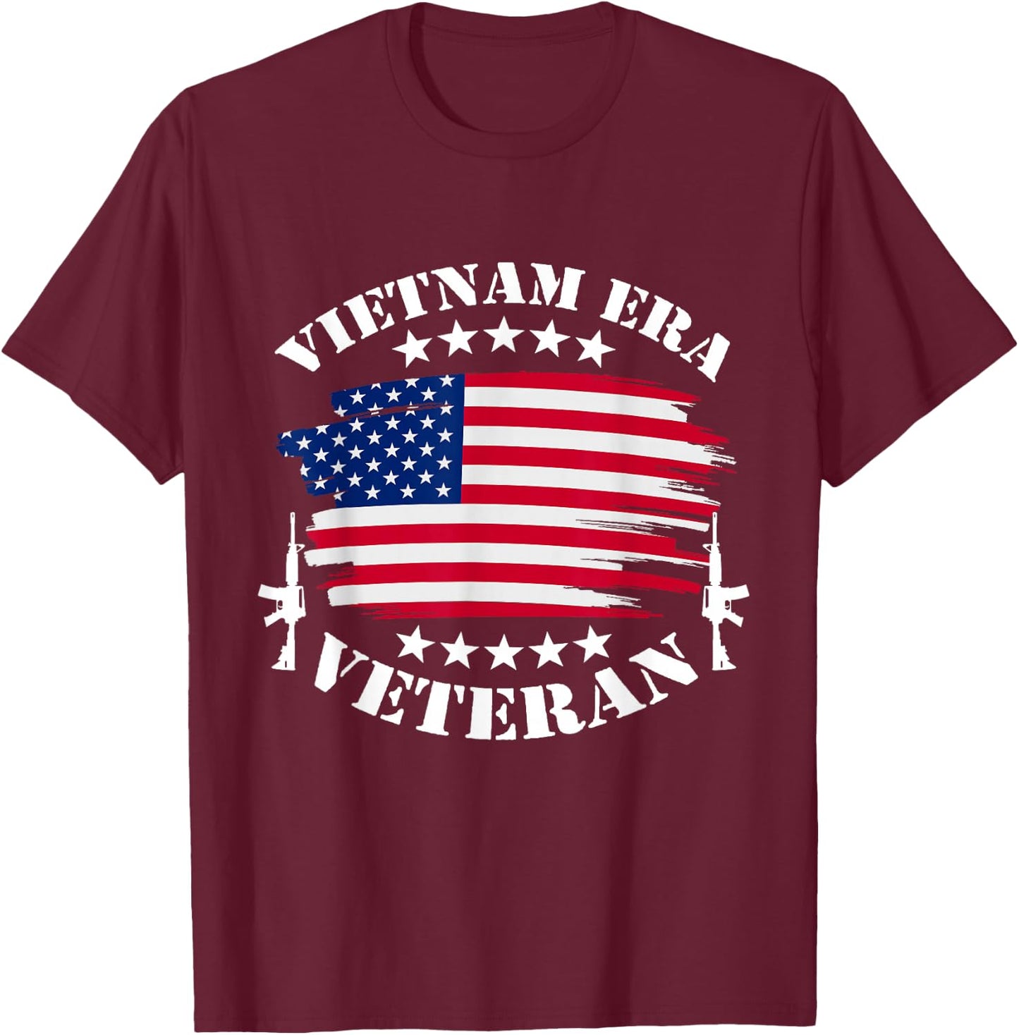 Vietnam Veteran I Vietnam Era USA Flag Gift T-Shirt - T-Shirt | Maroon
