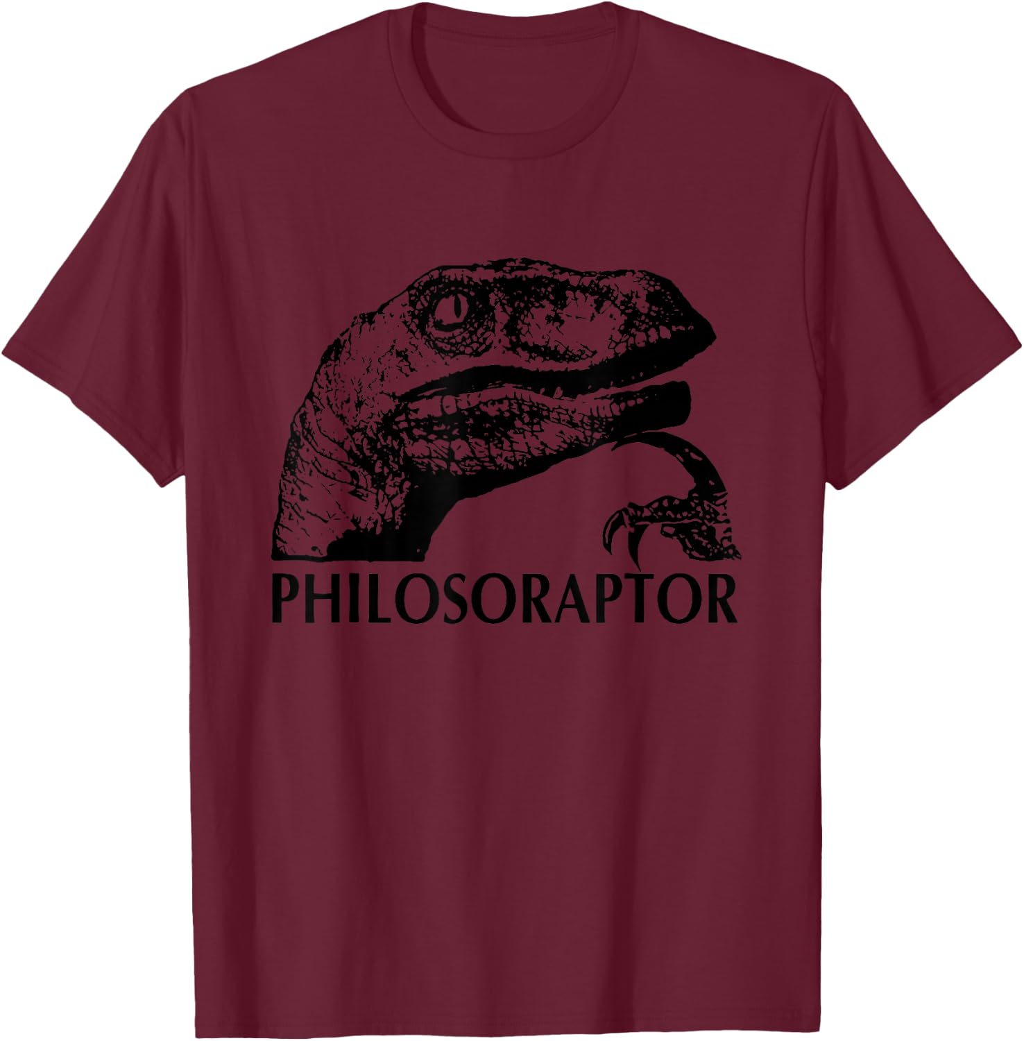 PHILOSORAPTOR - funny - viral meme - dinosaur T-Shirt - T-Shirt | Maroon