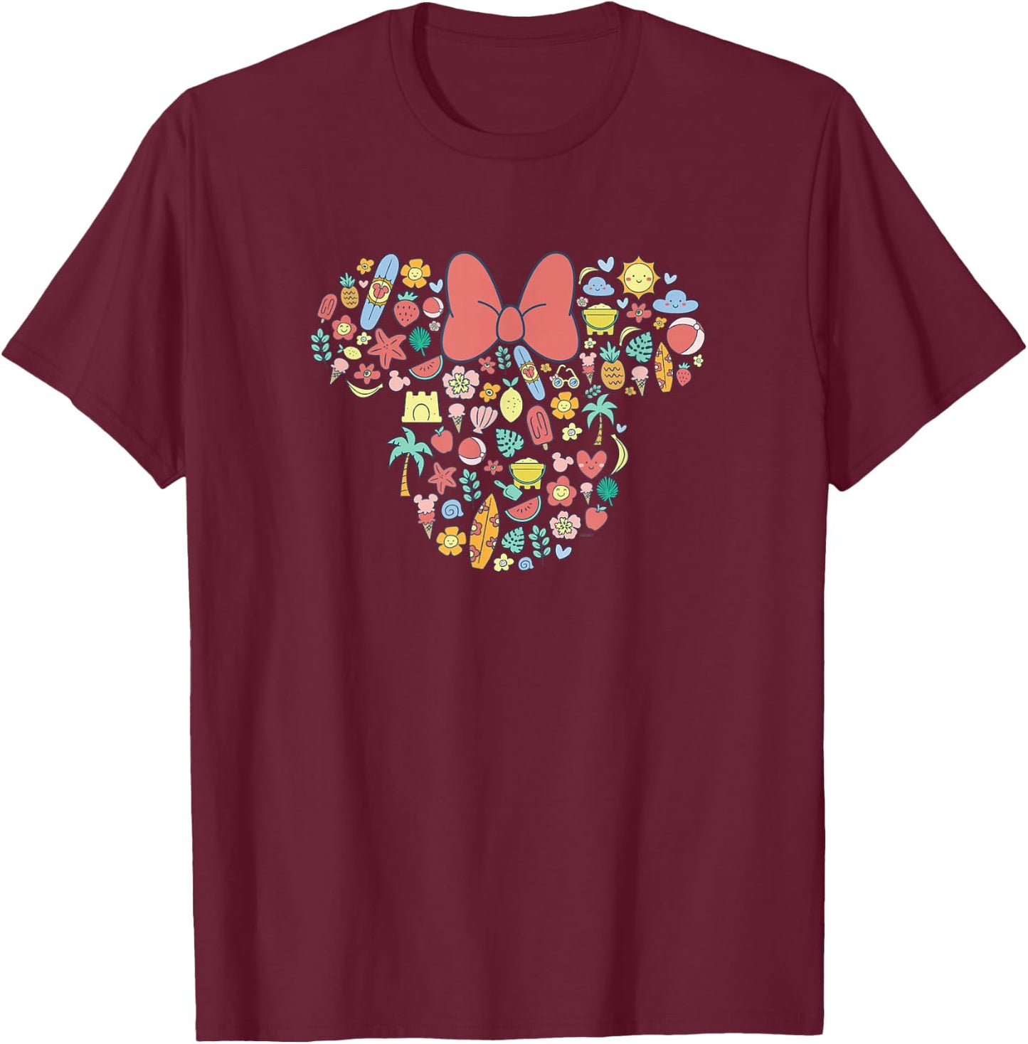 Disney Minnie Mouse Icon Summer Fun T-Shirt - T-Shirt | Maroon