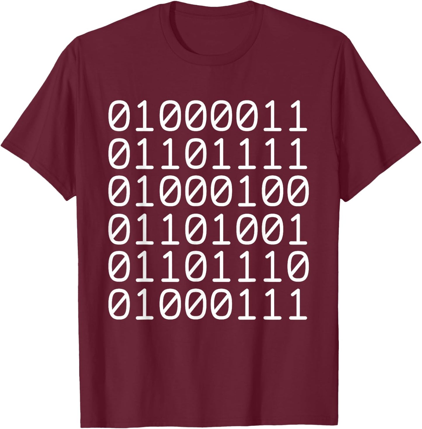 Binary Code Coding T-Shirt - T-Shirt | Maroon