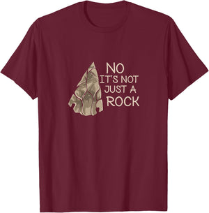 Funny Archeology And Stone Age Gifts Arrowhead Hunt - Women's Hunting - Black - Short Sleeve - Small - Classic Fit - Cotton Blend - Unique Arrowhead Design T-Shirt - T-Shirt | Maroon