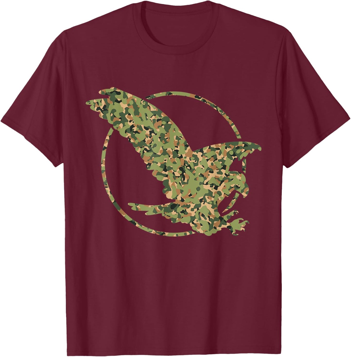 Eagle Camo Camouflage Gifts T-Shirt - T-Shirt | Maroon