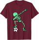 Dabbing Skeleton Soccer Shirt, Halloween Dab Shirt, Kids T-Shirt - T-Shirt | Maroon