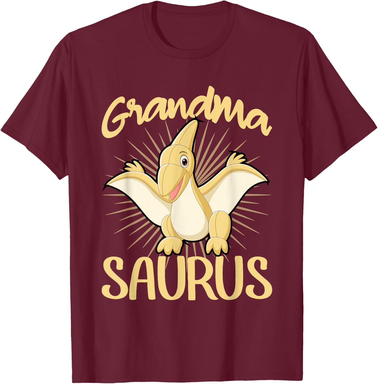 Grandma Saurus Cute Dinosaur T-Shirt - T-Shirt | Maroon