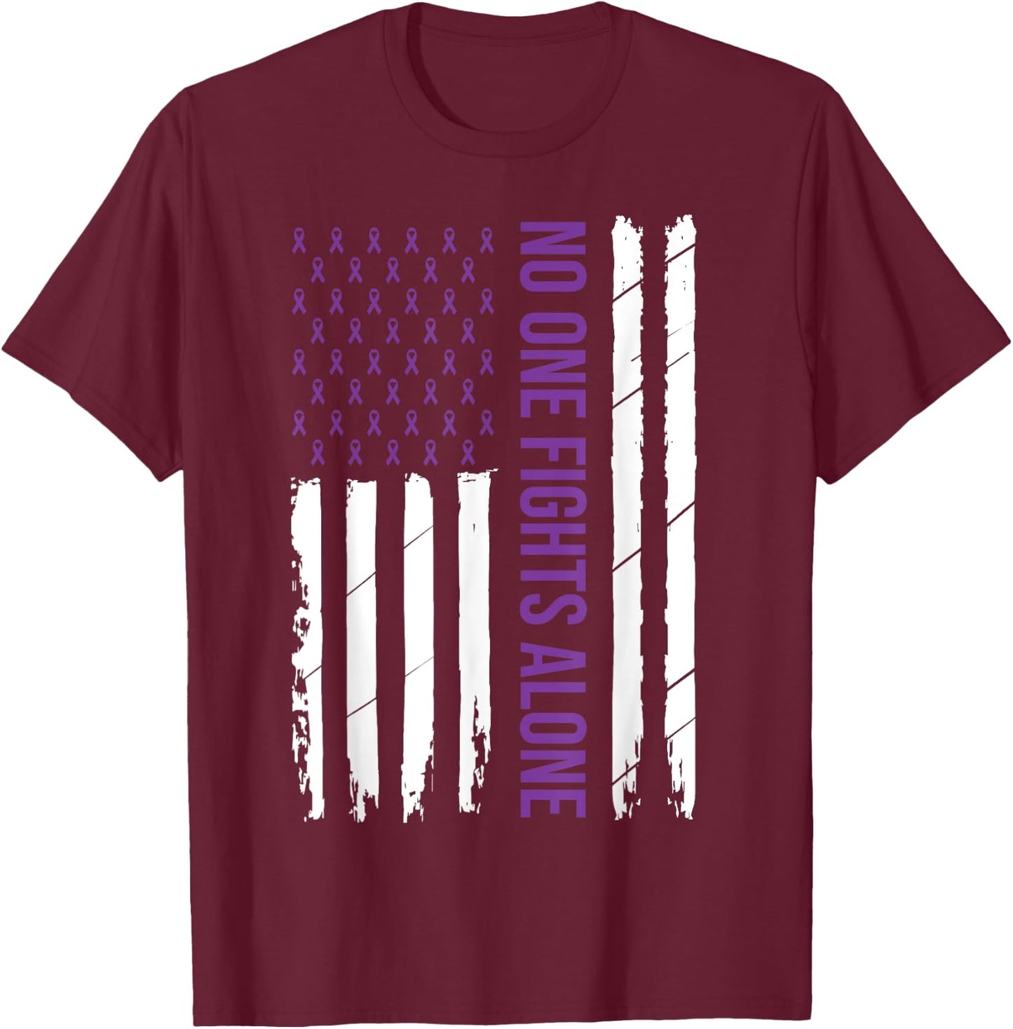 Cystic Fibrosis Awareness Purple Ribbon T-Shirt - T-Shirt | Maroon