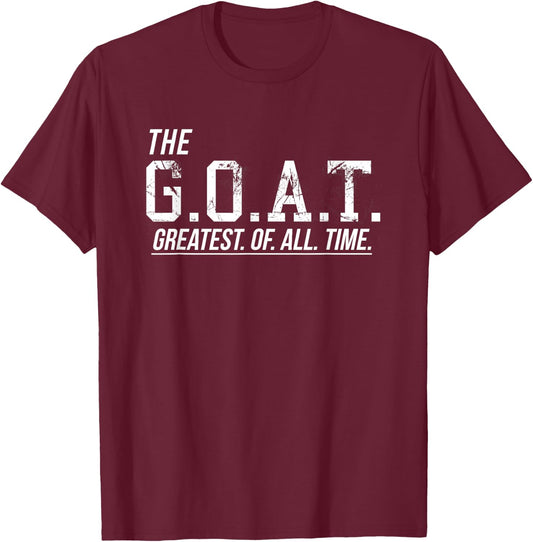 G.O.A.T. Sports Fan Gift Football Basketball Baseball T-Shirt - T-Shirt | Maroon